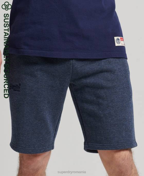 Superdry pantaloni scurți din jerseu cu logo vintage din bumbac organic îmbrăcăminte marina bărbați JX0Z311