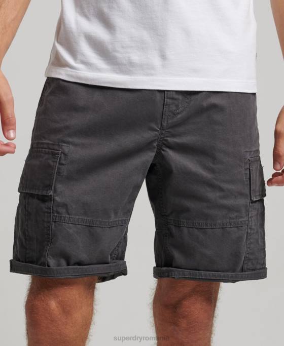 Superdry pantaloni scurți grei cargo din bumbac organic îmbrăcăminte gri inchis bărbați JX0Z250