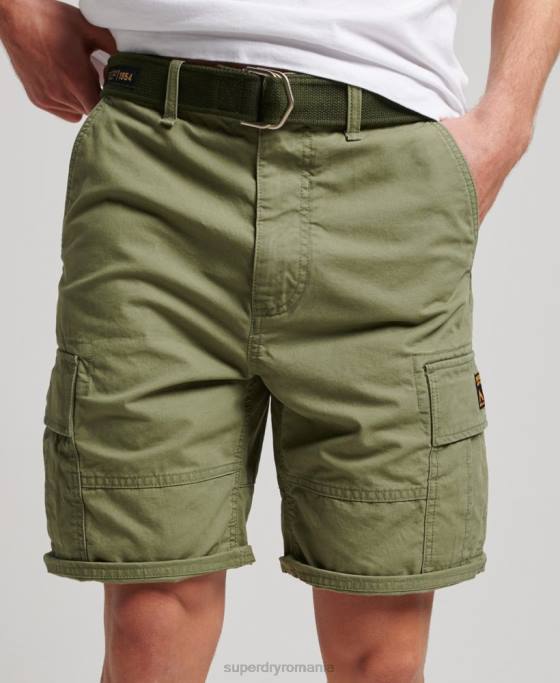 Superdry pantaloni scurți grei cargo din bumbac organic îmbrăcăminte kaki bărbați JX0Z263