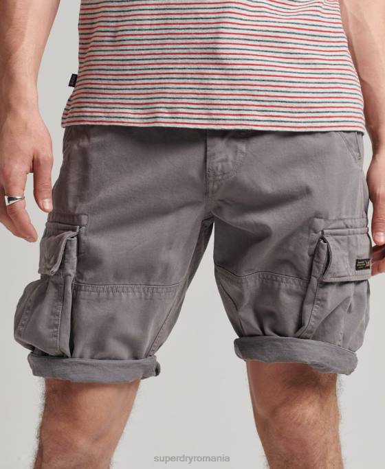 Superdry pantaloni scurți grei din bumbac organic vintage core cargo îmbrăcăminte gri bărbați JX0Z335