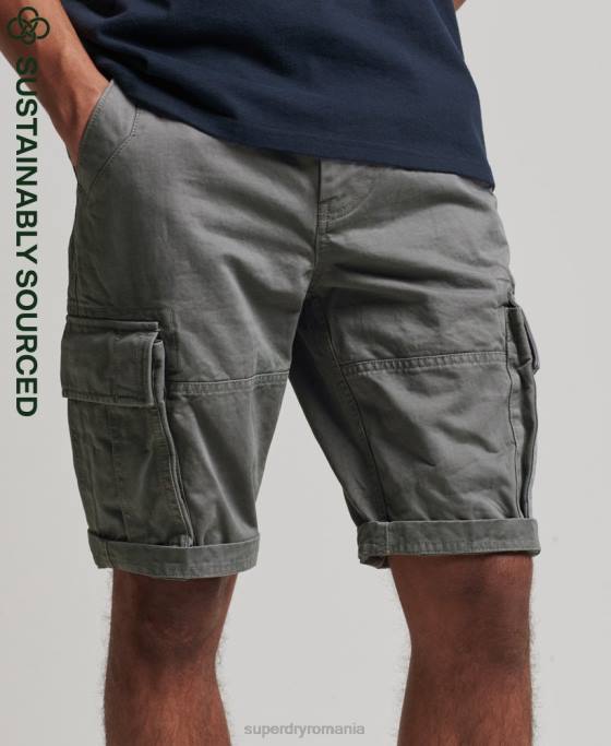 Superdry pantaloni scurți grei din bumbac organic vintage core cargo îmbrăcăminte gri bărbați JX0Z343