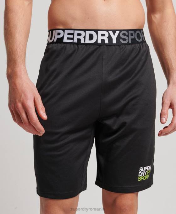 Superdry pantaloni scurți relaxați de bază îmbrăcăminte negru bărbați JX0Z1411