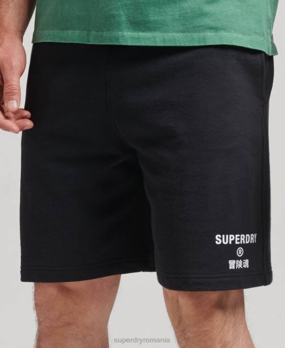 Superdry pantaloni scurți sport code core îmbrăcăminte negru bărbați JX0Z347
