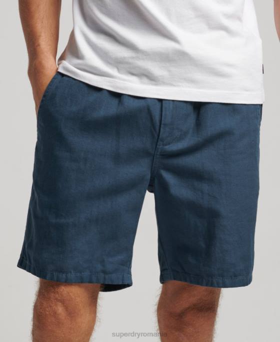 Superdry pantaloni scurți supravopsiți de epocă îmbrăcăminte albastru bărbați JX0Z33