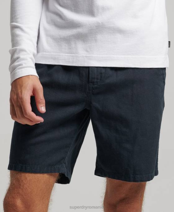 Superdry pantaloni scurți supravopsiți de epocă îmbrăcăminte marina bărbați JX0Z257