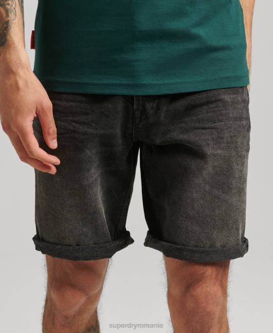 Superdry scurt vintage drept din bumbac organic îmbrăcăminte negru bărbați JX0Z280