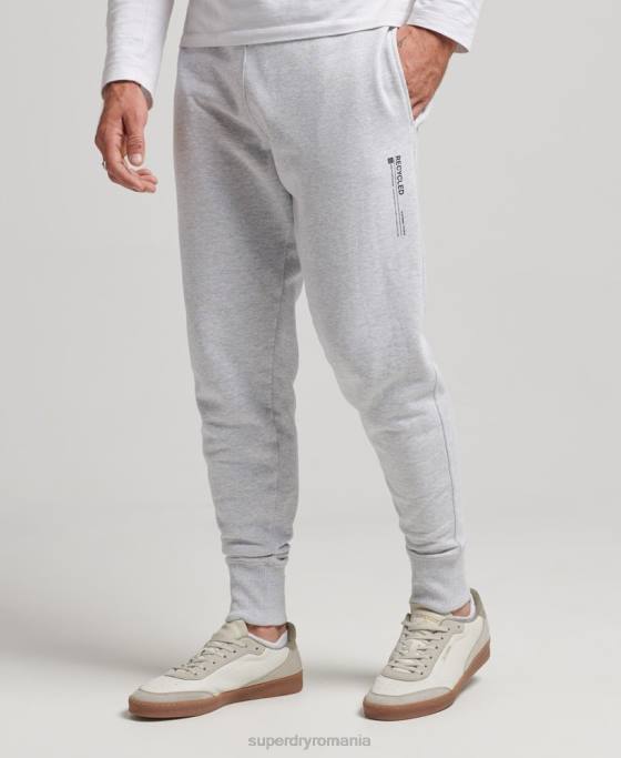 Superdry micro pantaloni de jogging laterali reciclați îmbrăcăminte gri deschis bărbați JX0Z6397