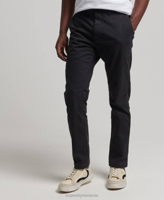 Superdry ofițeri pantaloni chino slim îmbrăcăminte gri inchis bărbați JX0Z6488