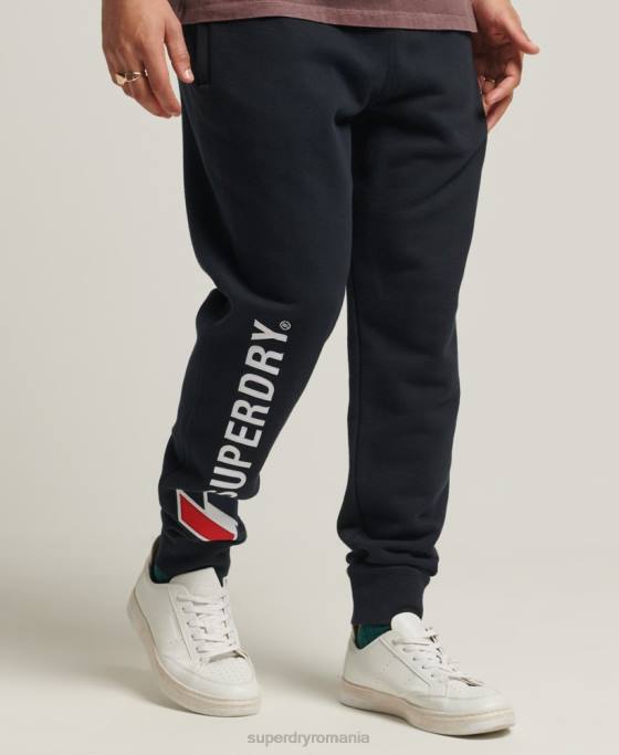 Superdry pantaloni de jogging aplicați îmbrăcăminte marina bărbați JX0Z6405