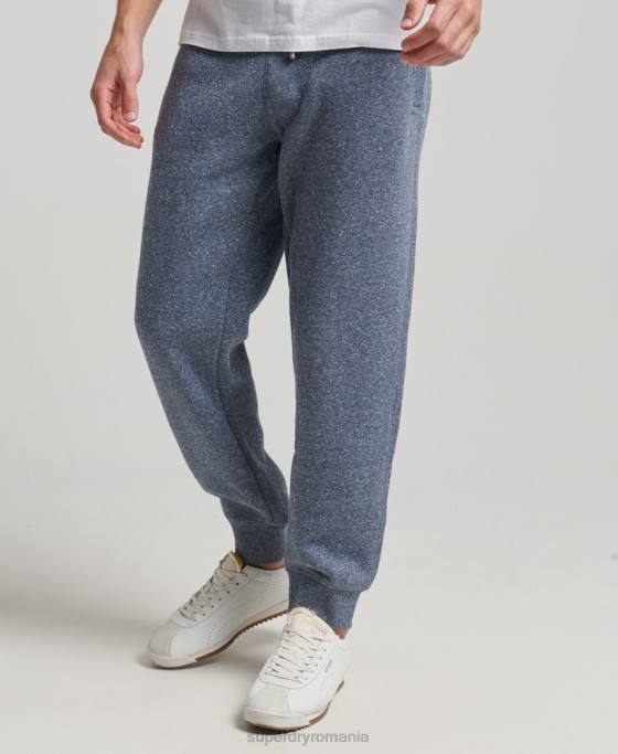 Superdry pantaloni de jogging cu logo vintage brodat îmbrăcăminte albastru bărbați JX0Z6484