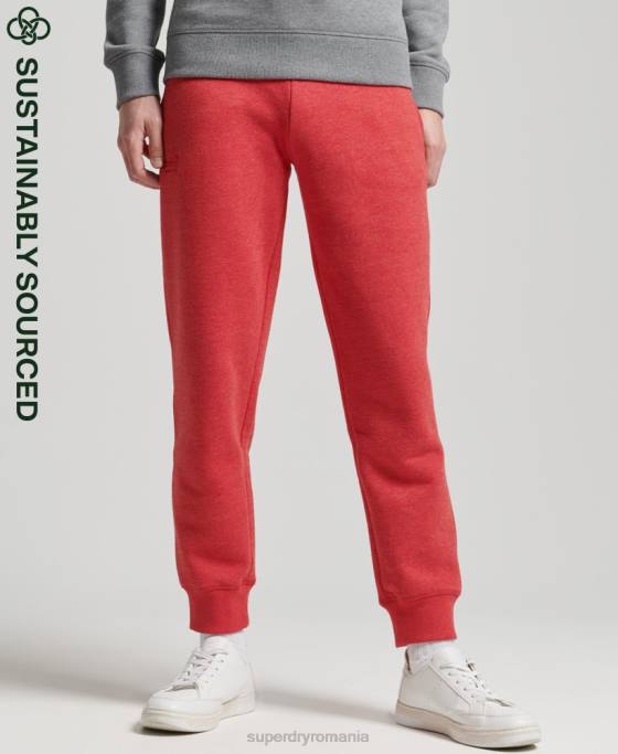 Superdry pantaloni de jogging din bumbac organic brodat cu logo vintage îmbrăcăminte roșu bărbați JX0Z6388