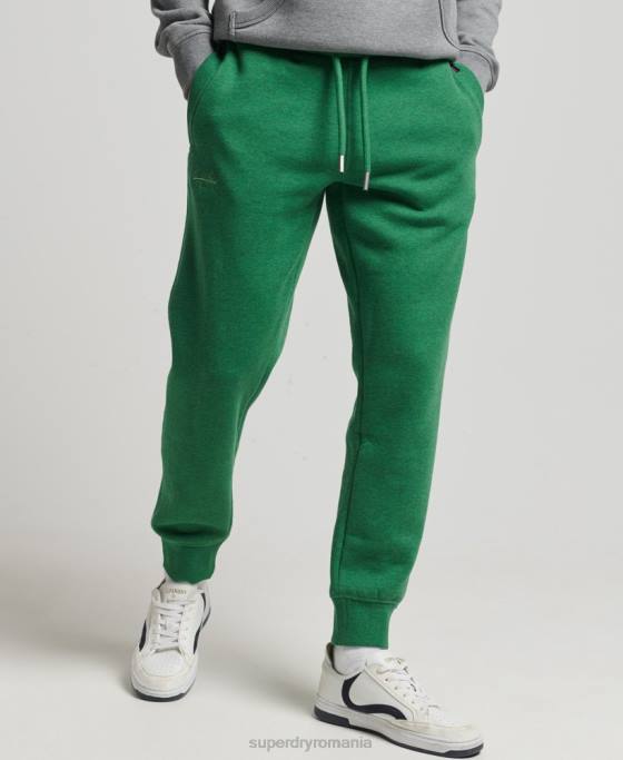 Superdry pantaloni de jogging din bumbac organic brodat cu logo vintage îmbrăcăminte verde bărbați JX0Z6381