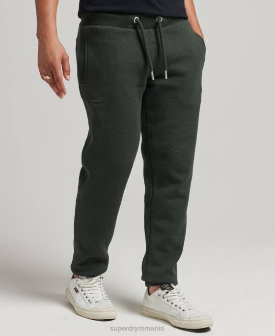 Superdry pantaloni de jogging din bumbac organic brodat cu logo vintage îmbrăcăminte verde bărbați JX0Z6437