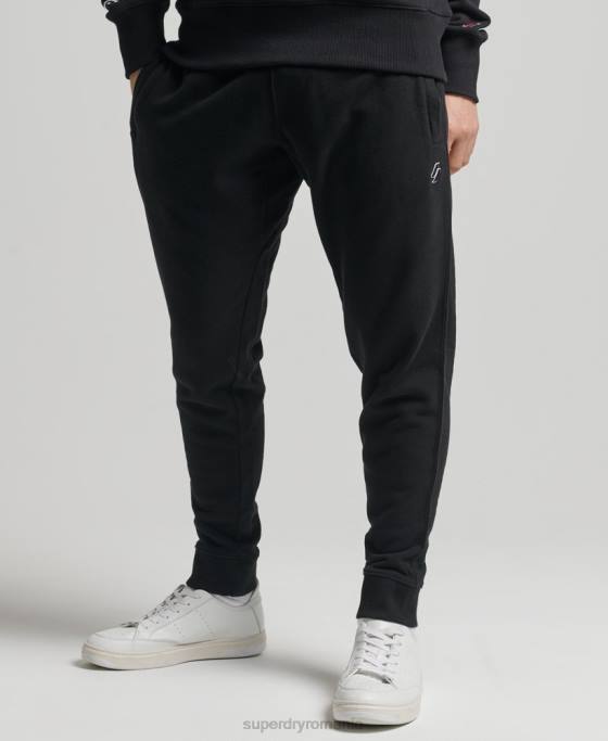 Superdry pantaloni de jogging esențiali din bumbac organic îmbrăcăminte negru bărbați JX0Z6486