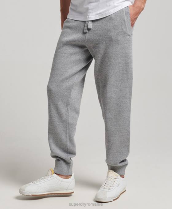 Superdry pantaloni de jogging esentiali din bumbac organic studios îmbrăcăminte gri bărbați JX0Z6408