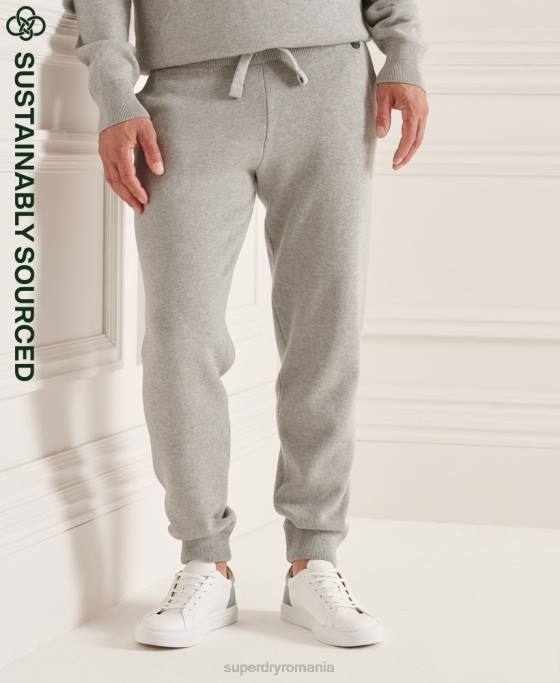 Superdry pantaloni de jogging esentiali din bumbac organic studios îmbrăcăminte gri deschis bărbați JX0Z6452