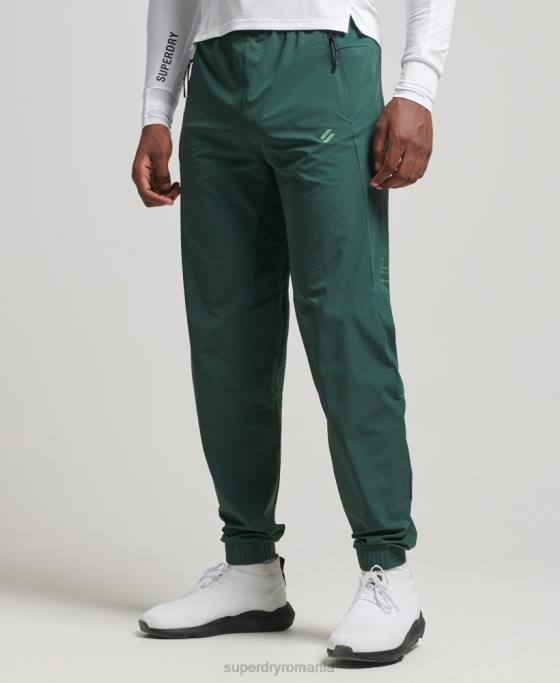 Superdry pantaloni de sport țesuți stretch îmbrăcăminte verde bărbați JX0Z5382