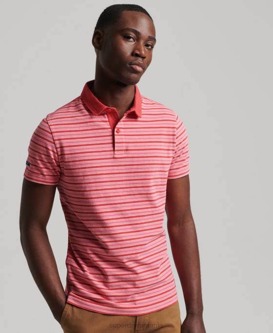 Superdry tricou polo academy din bumbac organic îmbrăcăminte roșu bărbați JX0Z6501
