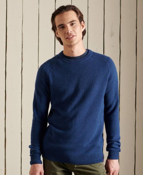 Superdry harlo crew jumper îmbrăcăminte albastru inchis bărbați JX0Z5284