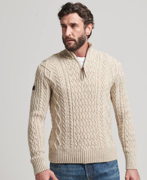 Superdry jumper jacob henley îmbrăcăminte bej bărbați JX0Z5259