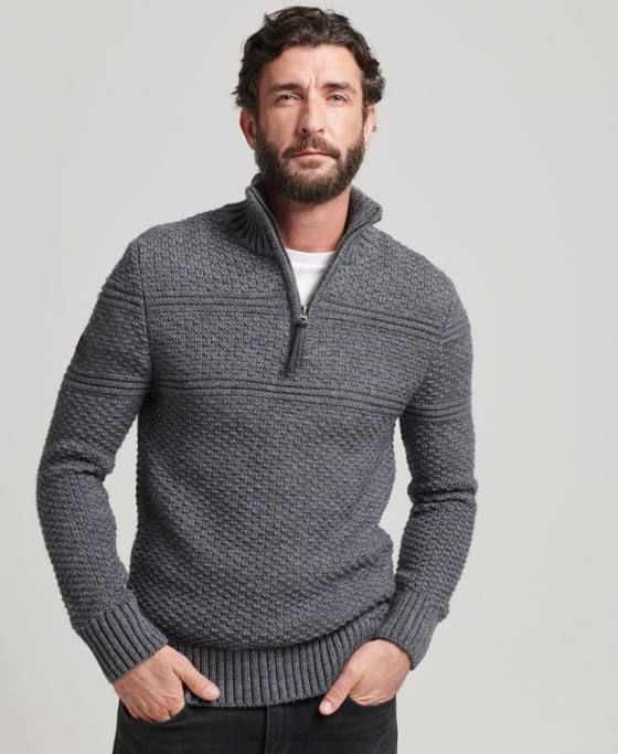 Superdry jumper jacob henley îmbrăcăminte gri bărbați JX0Z5276