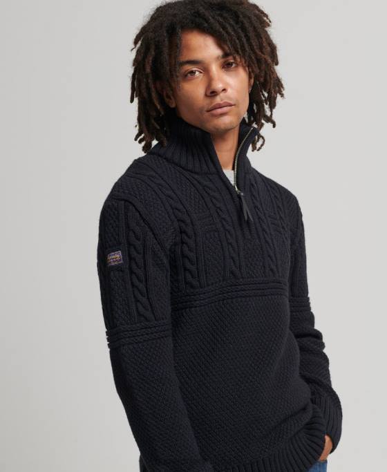 Superdry jumper jacob henley îmbrăcăminte marina bărbați JX0Z5268