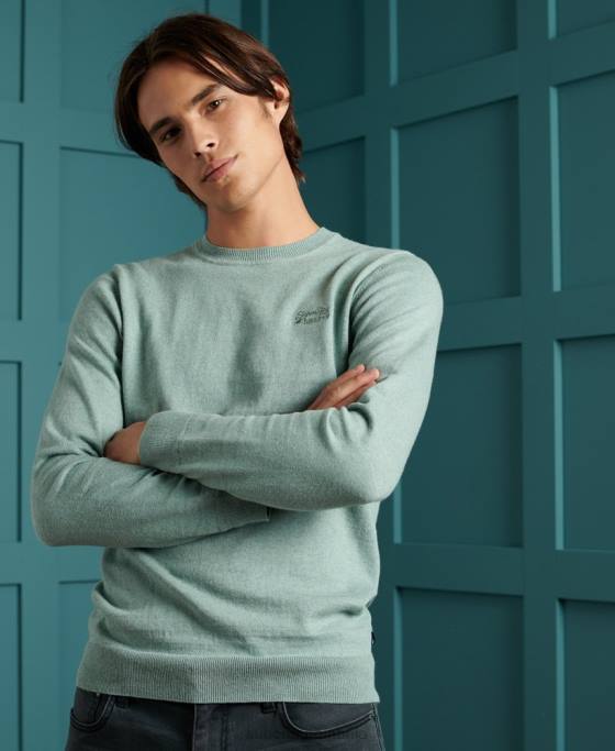 Superdry jumper pentru echipaj cu etichetă portocalie îmbrăcăminte albastru bărbați JX0Z1357