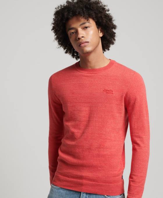 Superdry jumper pentru echipaj cu etichetă portocalie îmbrăcăminte roșu bărbați JX0Z5352
