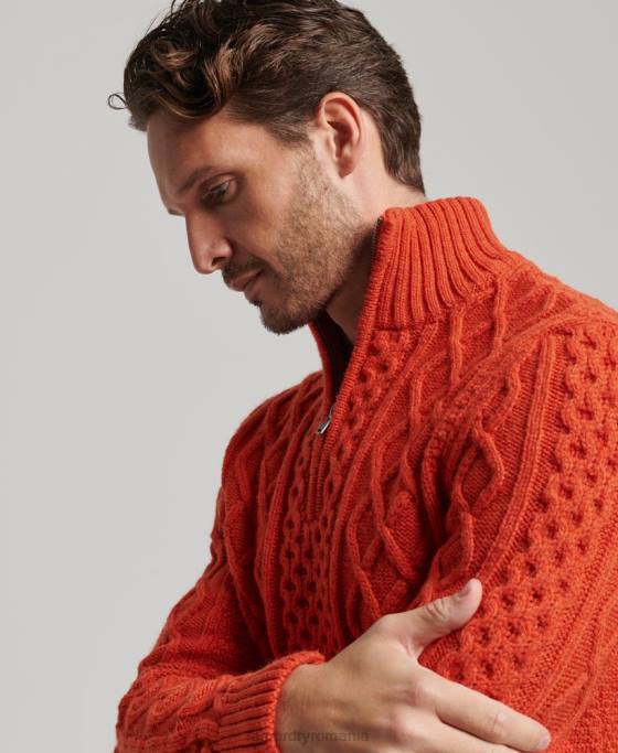 Superdry jumper vintage jacob henley îmbrăcăminte portocale bărbați JX0Z1300