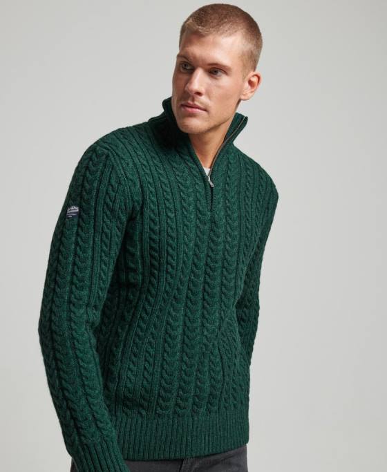 Superdry jumper vintage jacob henley îmbrăcăminte verde bărbați JX0Z1304