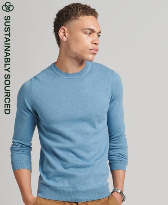 Superdry pulover crew din bumbac organic cașmir îmbrăcăminte albastru bărbați JX0Z1261