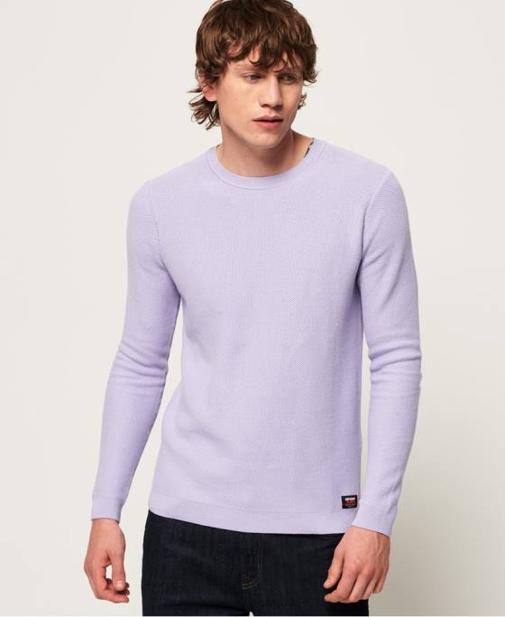 Superdry pulover crew din bumbac supima îmbrăcăminte Violet bărbați JX0Z1368