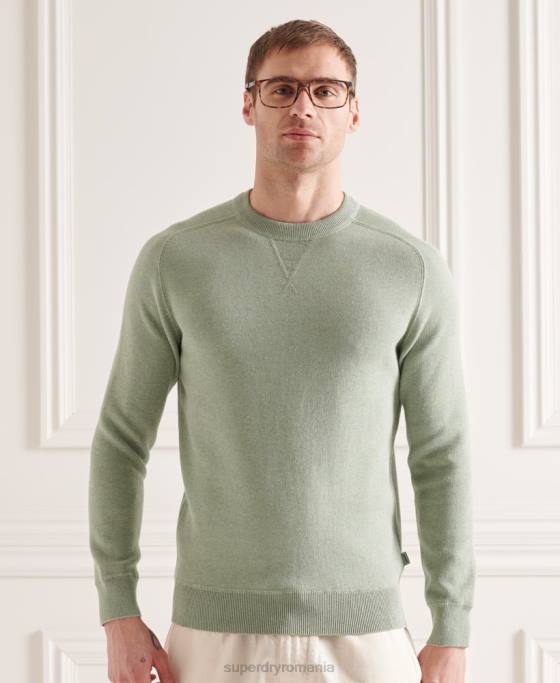 Superdry pulover din bumbac esențial îmbrăcăminte verde bărbați JX0Z1354