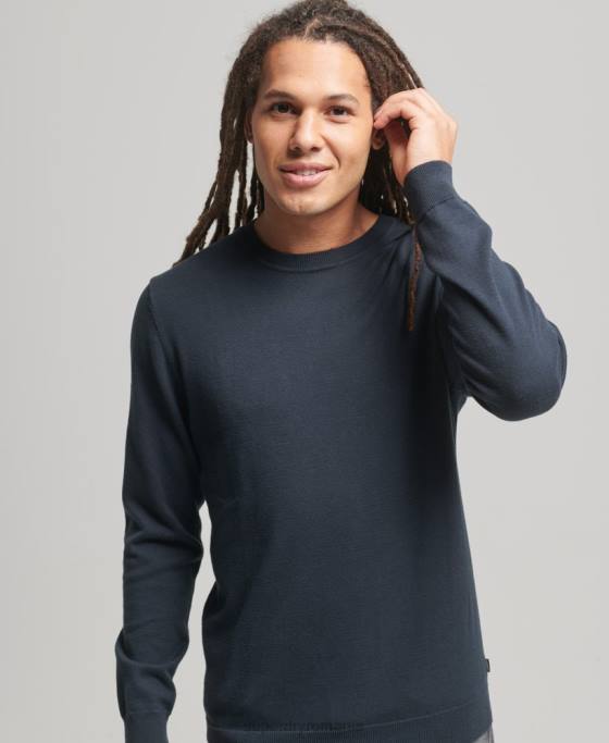 Superdry pulover din bumbac tricotat îmbrăcăminte marina bărbați JX0Z5322