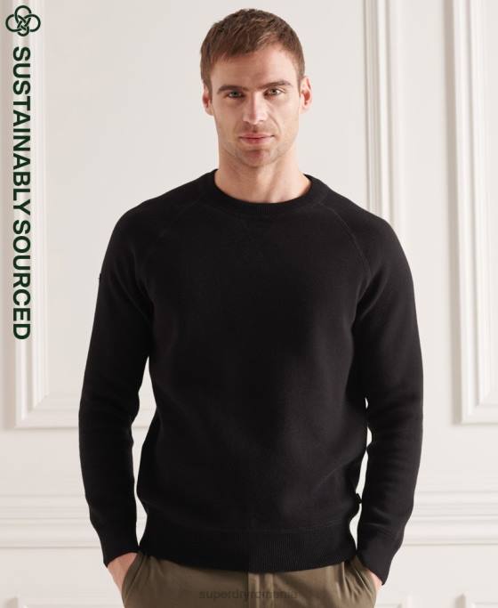 Superdry studios esential echipaj jumper îmbrăcăminte negru bărbați JX0Z5290