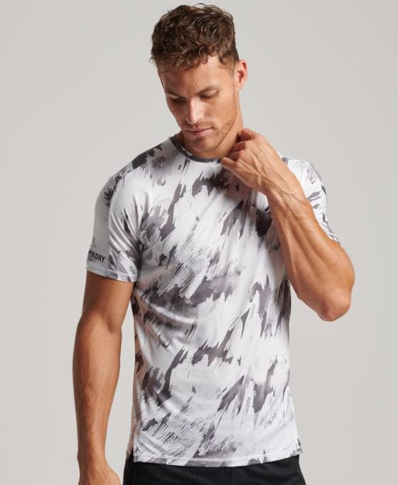 Superdry aleargă tricou cu mânecă scurtă îmbrăcăminte gri bărbați JX0Z5394