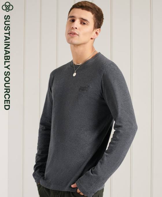 Superdry top brodat cu eticheta portocalie din bumbac organic îmbrăcăminte marina bărbați JX0Z6431