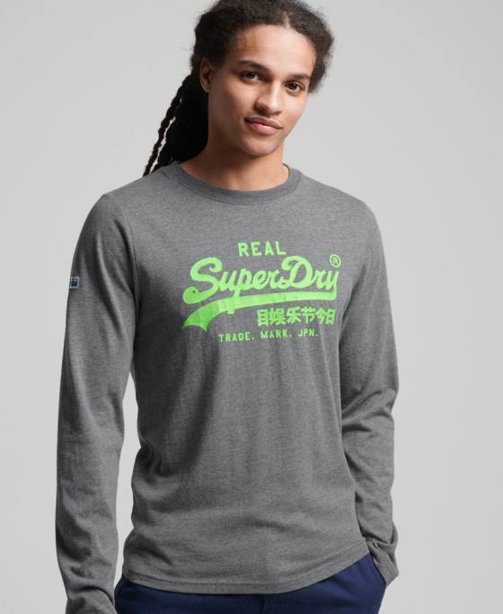 Superdry top clasic american logo vintage îmbrăcăminte gri bărbați JX0Z1553