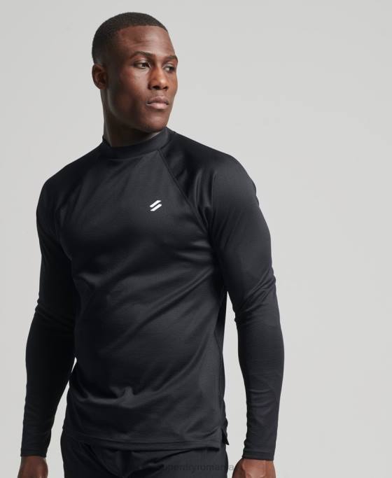 Superdry top cu gât fals tren îmbrăcăminte negru bărbați JX0Z5392