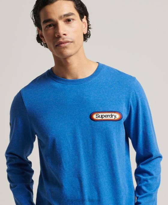 Superdry top de sezon cu logo vintage îmbrăcăminte albastru bărbați JX0Z1575