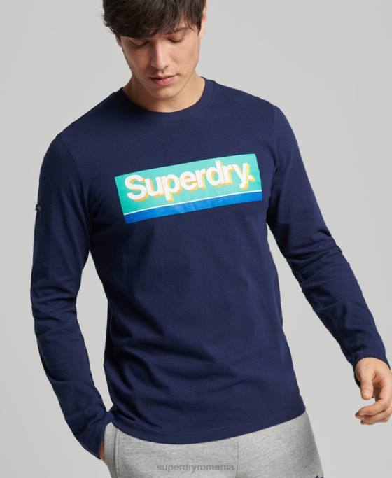 Superdry top de sezon cu logo vintage îmbrăcăminte marina bărbați JX0Z6423
