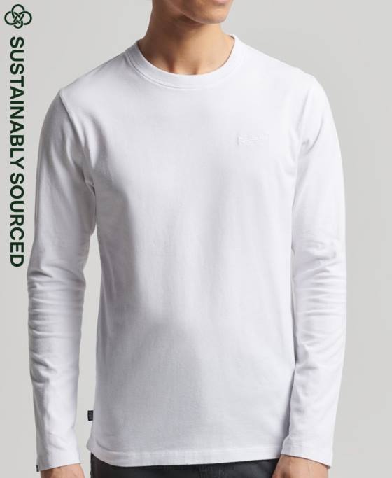 Superdry top din bumbac organic brodat cu logo vintage îmbrăcăminte alb bărbați JX0Z1539