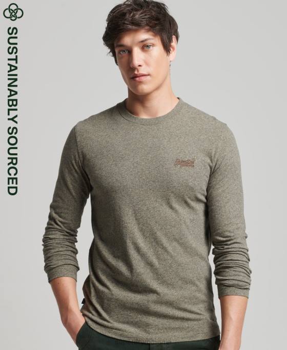 Superdry top din bumbac organic brodat cu logo vintage îmbrăcăminte maro bărbați JX0Z6418