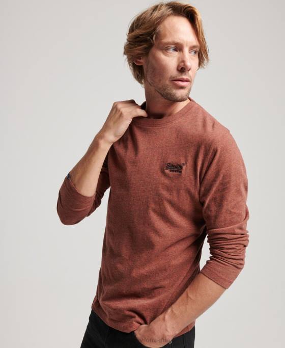 Superdry top din bumbac organic brodat cu logo vintage îmbrăcăminte roșu bărbați JX0Z1468