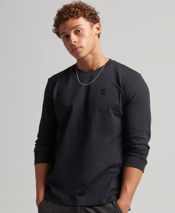 Superdry top tech cu maneca lunga îmbrăcăminte negru bărbați JX0Z6472