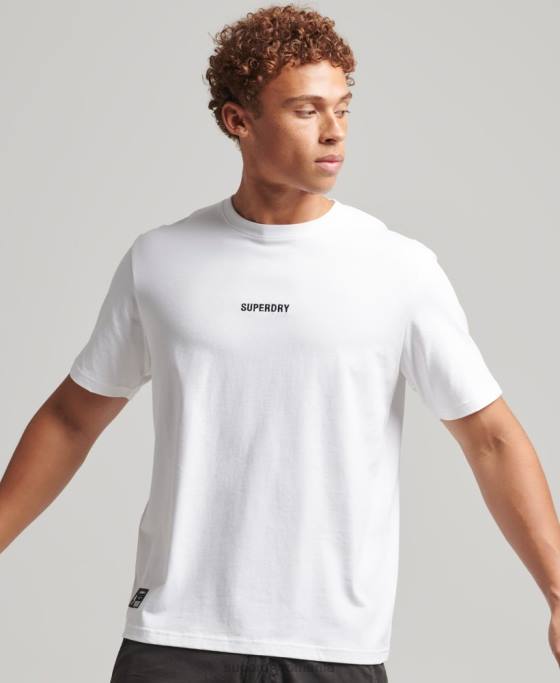 Superdry tricou code micro logo îmbrăcăminte alb bărbați JX0Z4803
