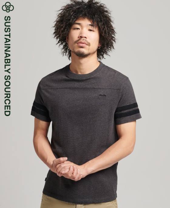 Superdry tricou cu logo esențial din bumbac organic îmbrăcăminte gri inchis bărbați JX0Z4887