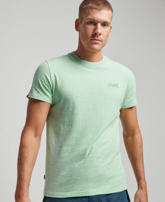 Superdry tricou cu logo esențial din bumbac organic îmbrăcăminte verde bărbați JX0Z4