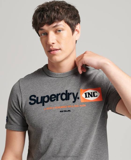 Superdry tricou cu logo-ul core cu sunet grafic îmbrăcăminte gri bărbați JX0Z4912