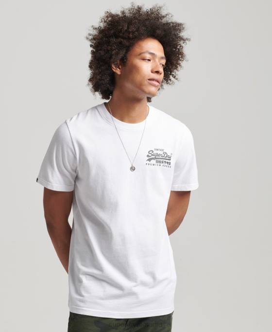Superdry tricou cu logo vintage heritage îmbrăcăminte alb bărbați JX0Z4968